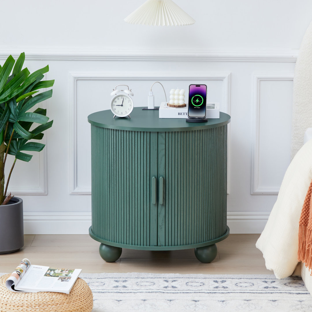 End Table With Storage And Charging Station